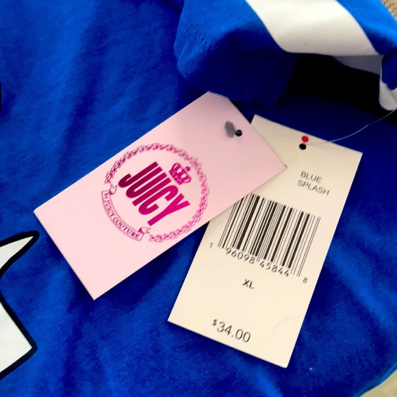 NEW JUICY COUTURE XL BLUE/WHITE SHIRT - Picture 4 of 6